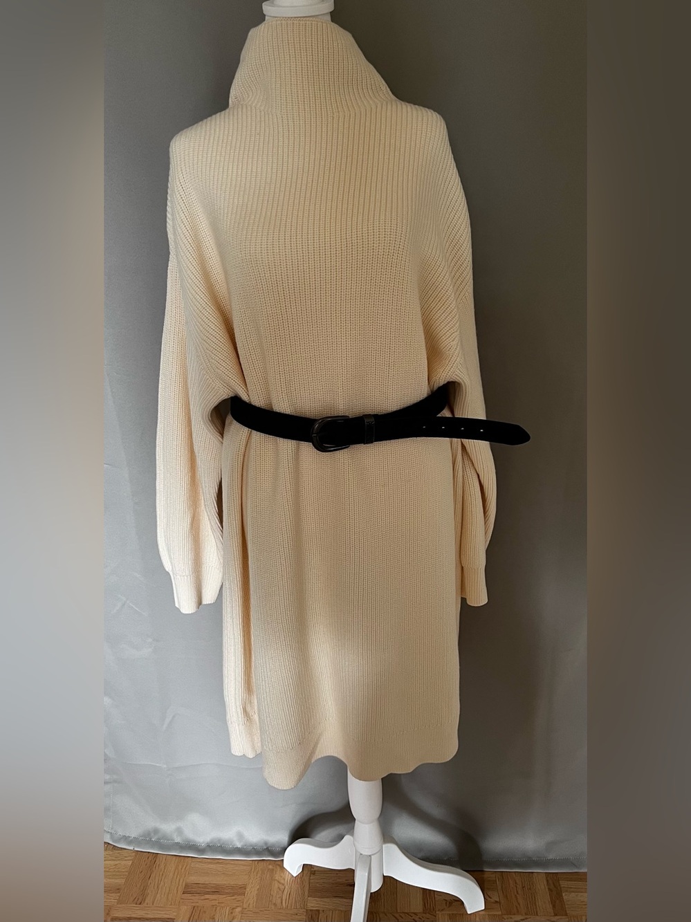 Kit and Ace Cream Ribbed Sweater Dress